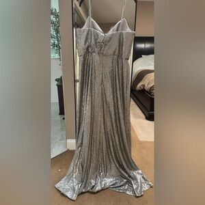 New No Tags - silver sequin gown size 16